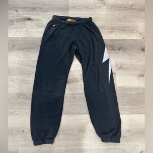 Aviator Nation Charcoal Bolt Sweatpants NWOT